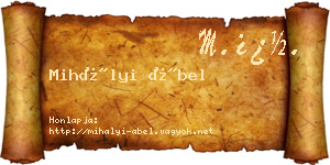 Mihályi Ábel névjegykártya