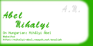 abel mihalyi business card
