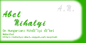 abel mihalyi business card